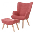 Jacob Chair & Ottoman - Salmon